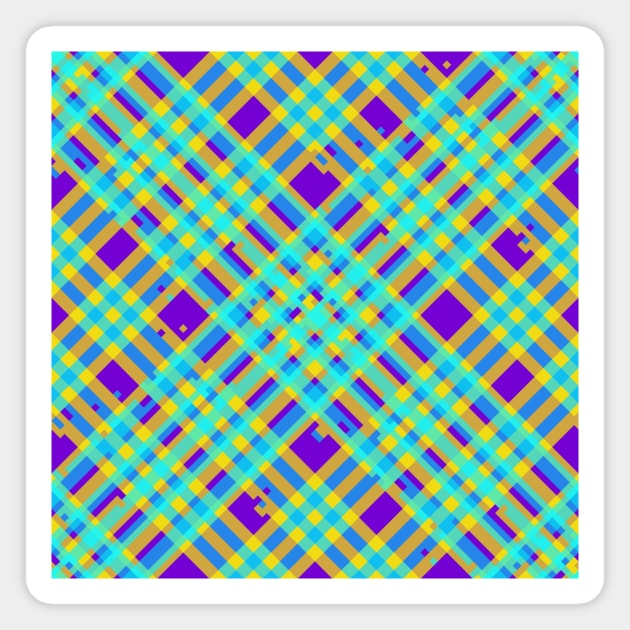 Glitchy Plaid 3 Magnet by z0mbi